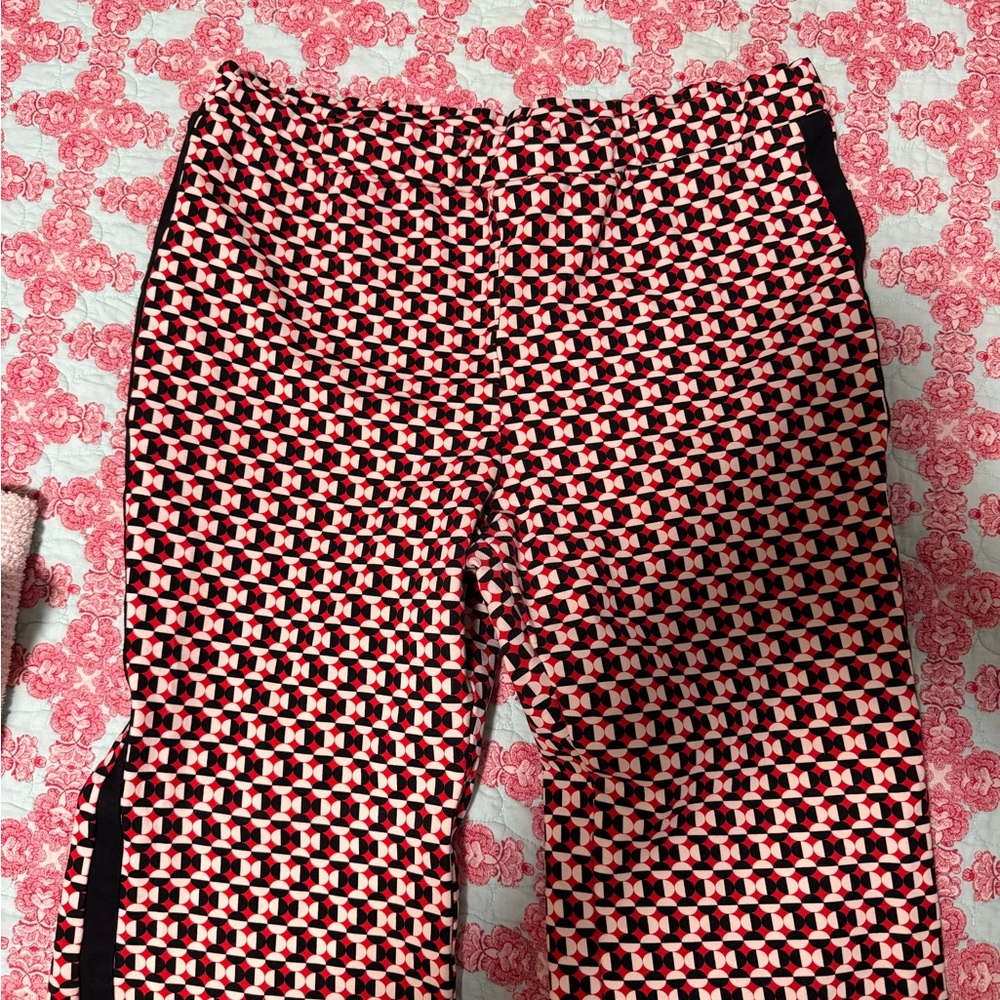 Anthropologie Maeve Red and Black Circle Print Pants
